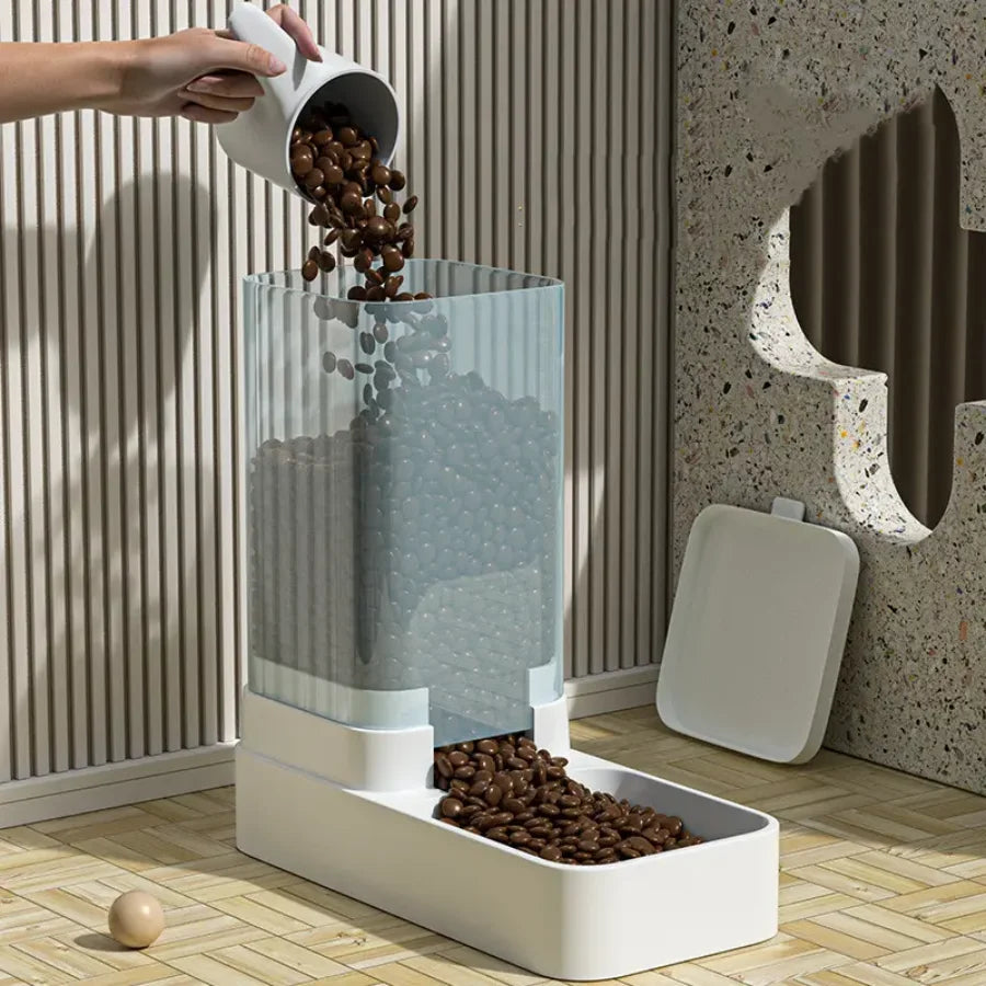 Distributeur automatique d'eau et de nourriture pour chat