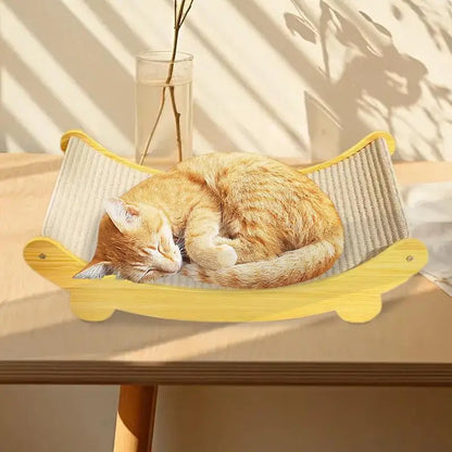 Fauteuil inclinable pour chat en bois à griffer
