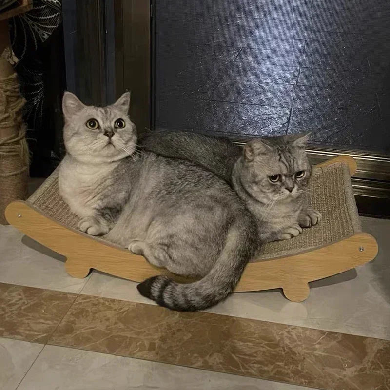 Fauteuil inclinable pour chat en bois à griffer